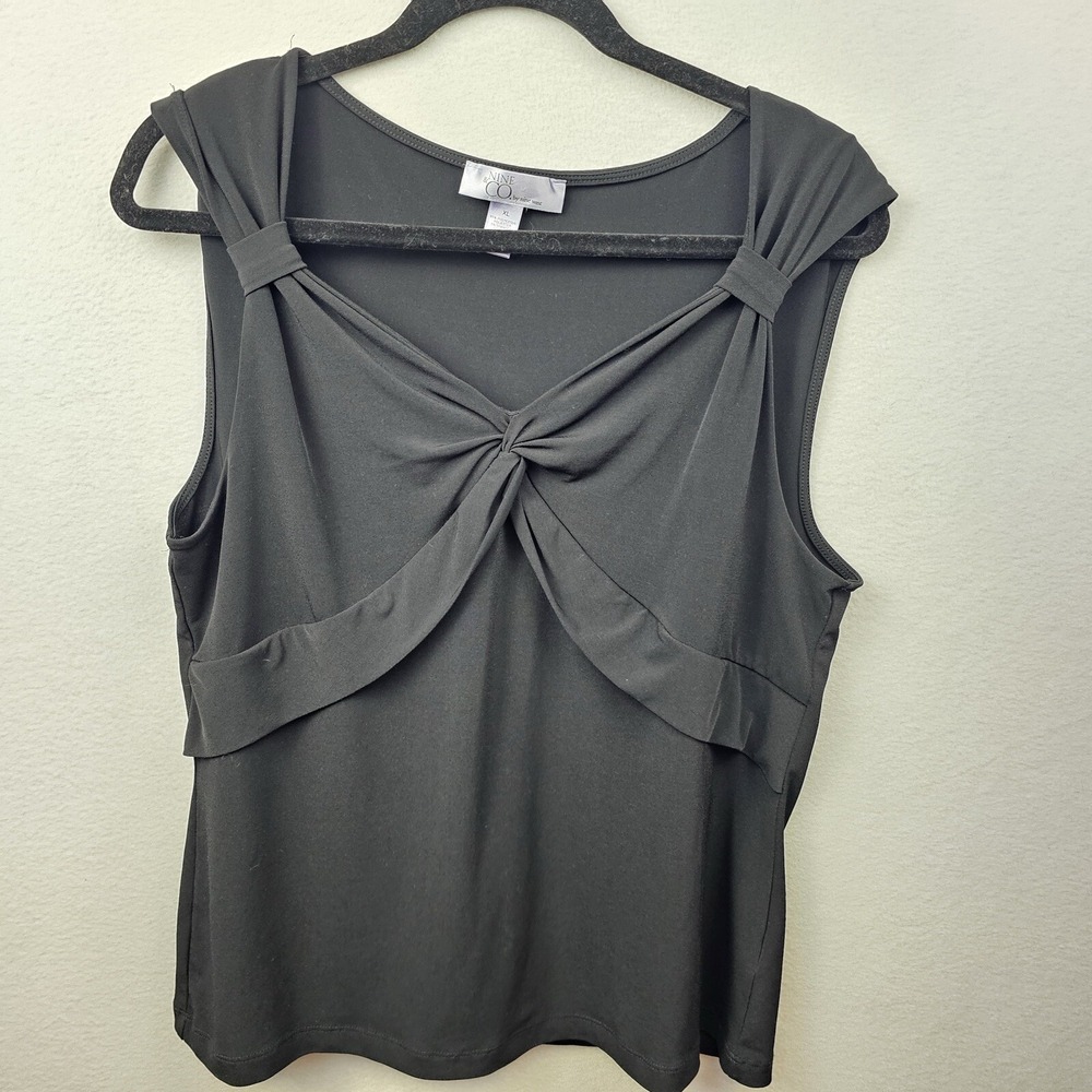 Nine & Co Top Woman's Size XL Black Sleeveless Blouse